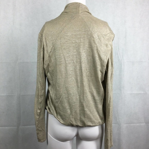 Yigal‎ Azrouël Cardigan Womens Sz Small  Beige Knit Open Front Cardi Jacket - Picture 4 of 5